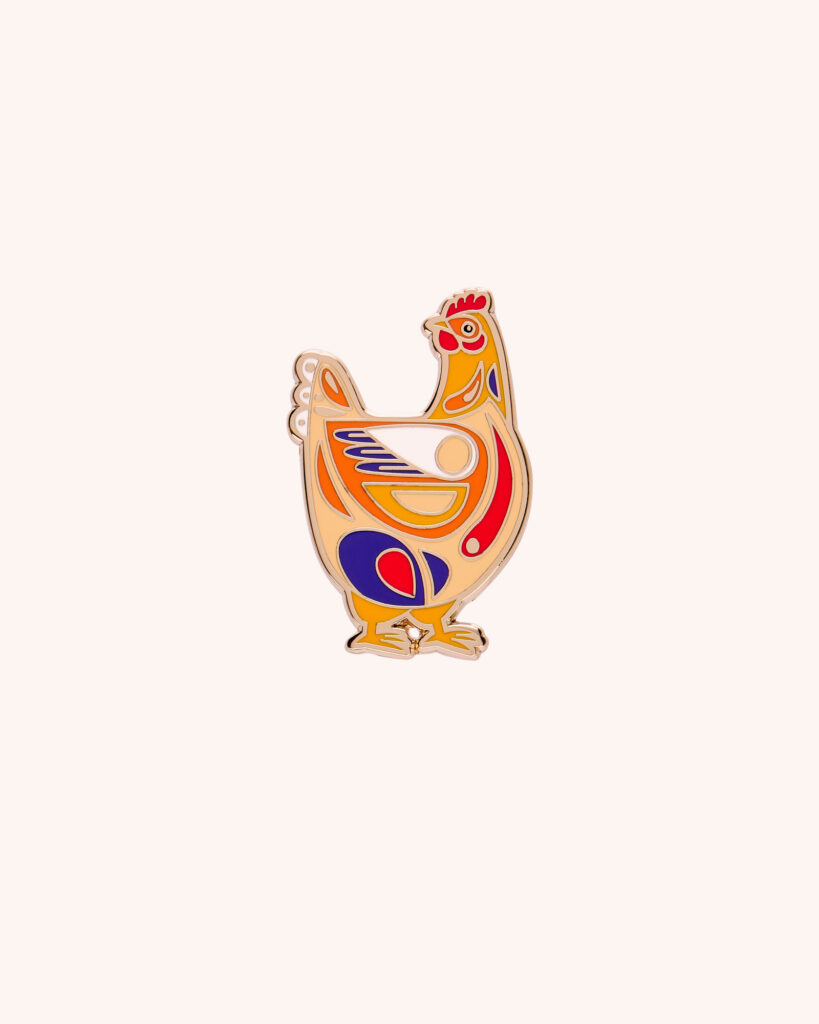 Bessie The Chicken Enamel Pin