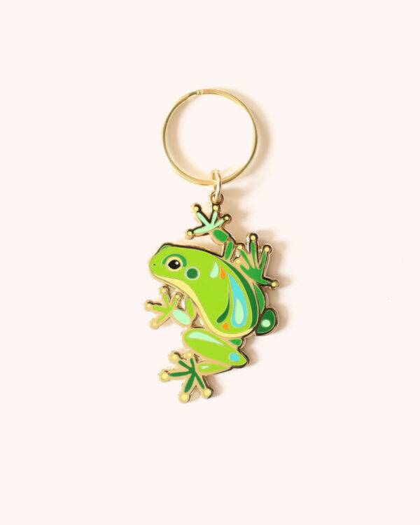 Green Tree Frog Enamel Keychain